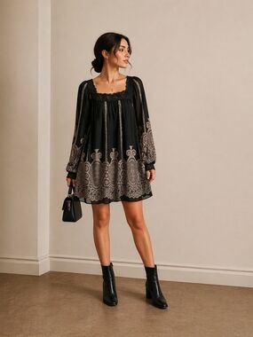 ✨ Hallhuber Lace Bohemian Mini Dress – Elevated Romantic Luxury ✨
